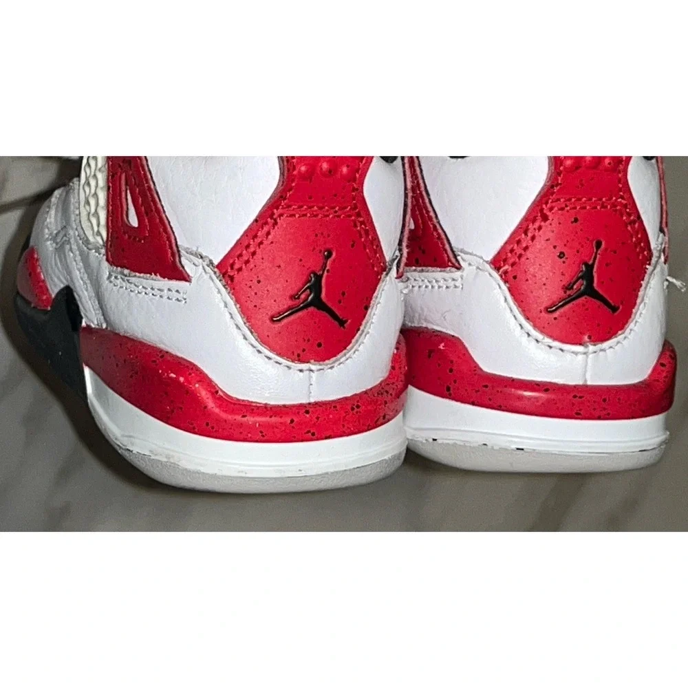 Nike Air Jordan 4 Retro TD Fire Red Toddler Baby Sneakers Size 4C